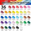 image52 Pcs Acrylic Paint Set  36 Colors 2oz60ml with Brushes Knives ampamp Palette  Rich Pigments Gifts for Adults Kids Artists ampamp Beginners  Painting on Canvas Ceramic Rock Wood