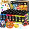 image40 PCS Acrylic Paint Set  24 Colors 2oz60ml with Brushes Knives amp Palette  Rich Pigments Gifts for Adults Artists amp Beginners  Painting on Canvas Ceramic Rock WoodClassic