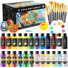 image40 PCS Acrylic Paint Set  24 Colors 2oz60ml with Brushes Knives amp Palette  Rich Pigments Gifts for Adults Artists amp Beginners  Painting on Canvas Ceramic Rock WoodMixed