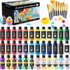 image:imageVigorFun 26 Pcs Glow in the Dark Acrylic Paint Set with 12 Brushes 2 Knives amp Palette 10 Colors 2oz60ml  for Adults Artists amp Beginners  Arts and Crafts Painting KitMixed