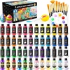 image:imageVigorFun 26 Pcs Glow in the Dark Acrylic Paint Set with 12 Brushes 2 Knives amp Palette 10 Colors 2oz60ml  for Adults Artists amp Beginners  Arts and Crafts Painting KitMixed
