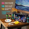image:imageVigorFun 26 Pcs Glow in the Dark Acrylic Paint Set with 12 Brushes 2 Knives amp Palette 10 Colors 2oz60ml  for Adults Artists amp Beginners  Arts and Crafts Painting KitMultiple colors