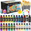 image:imageVigorFun 26 Pcs Glow in the Dark Acrylic Paint Set with 12 Brushes 2 Knives amp Palette 10 Colors 2oz60ml  for Adults Artists amp Beginners  Arts and Crafts Painting KitMixed
